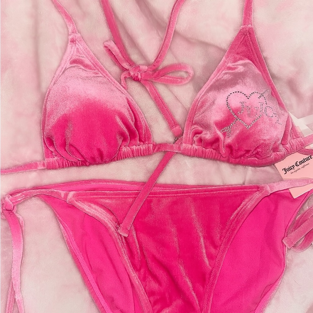 Juicy Couture Pink Velvet bikini Set